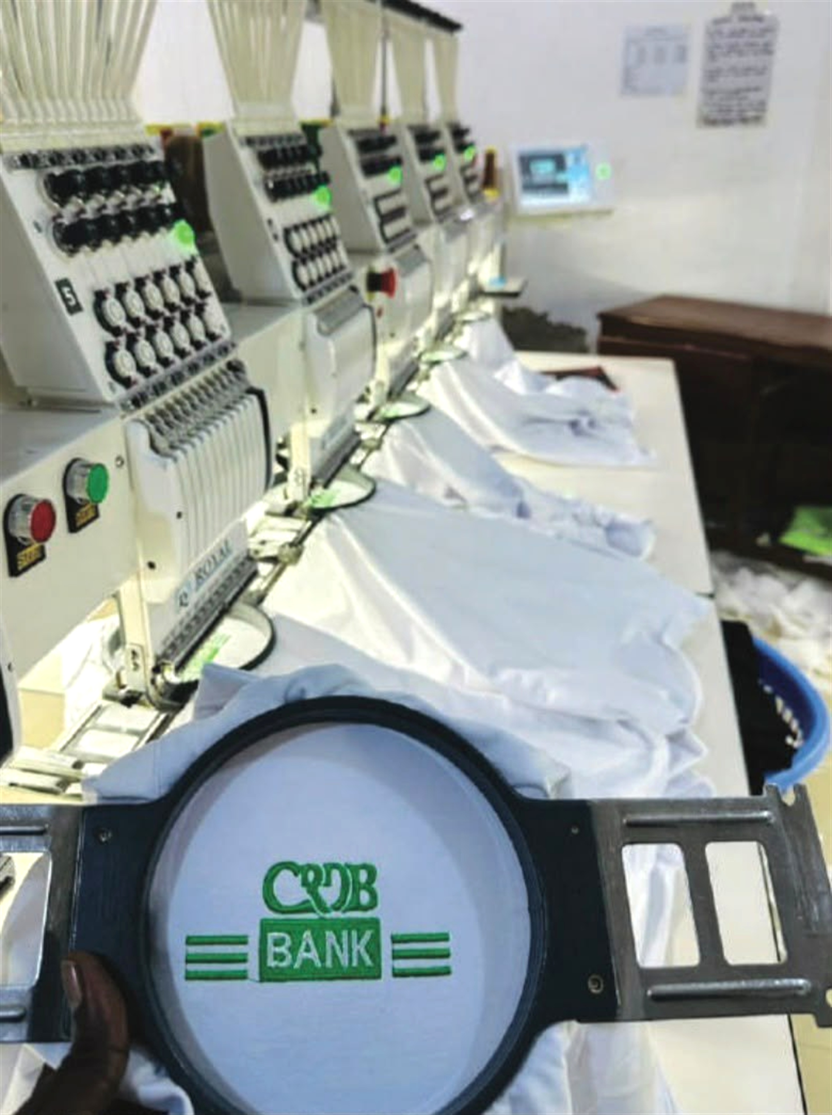 Embroidery production at Salamu Printers